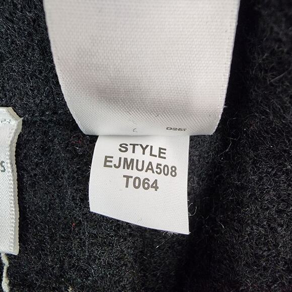 Emma James Womens Boiled Wool Jacket Size Medium Black Button Front 3/4 Sleeve - Picture 11 of 11